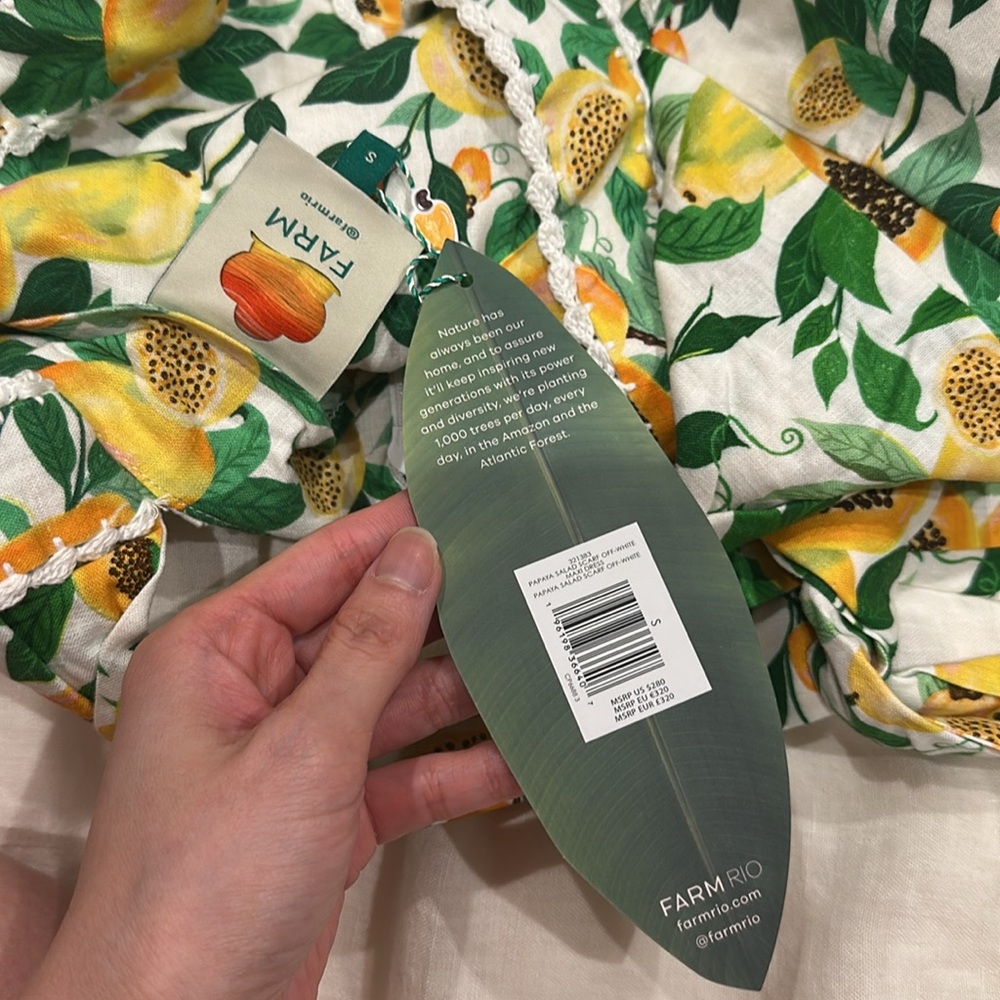 NWT FARM RIO PAPAYA DRESS - Picture 9 of 10
